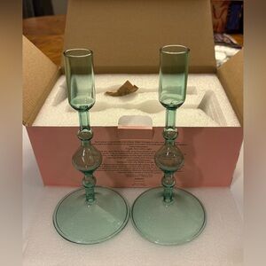 ✨✨Stylish Green Glass Candle Holders✨✨
